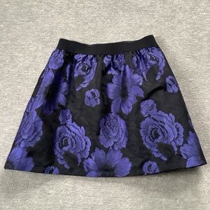 MSK Blue and Black Y2K Floral Full Skirt Sz. L